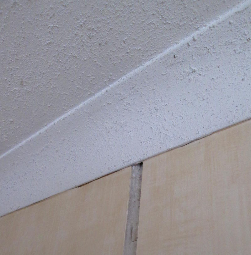 The chase for the cabling in the wall and behind the coving