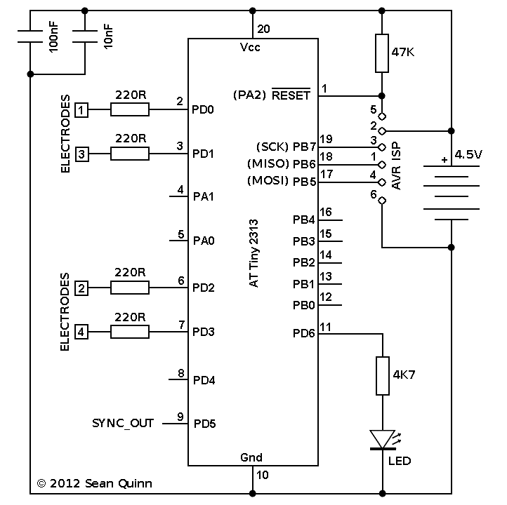Circuit diagram of the electronics for the "Ion" Experiment