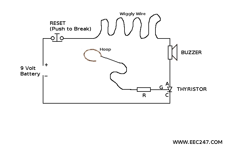 Circuit diagram of a thyristor based GCSE circuit - the wiggly wire