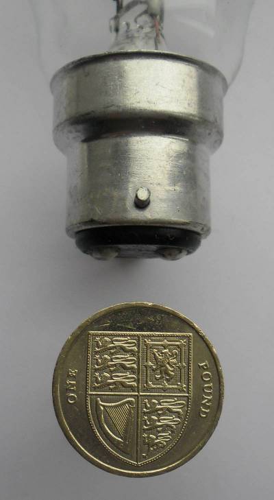 photograph of a BC base compared to a coin