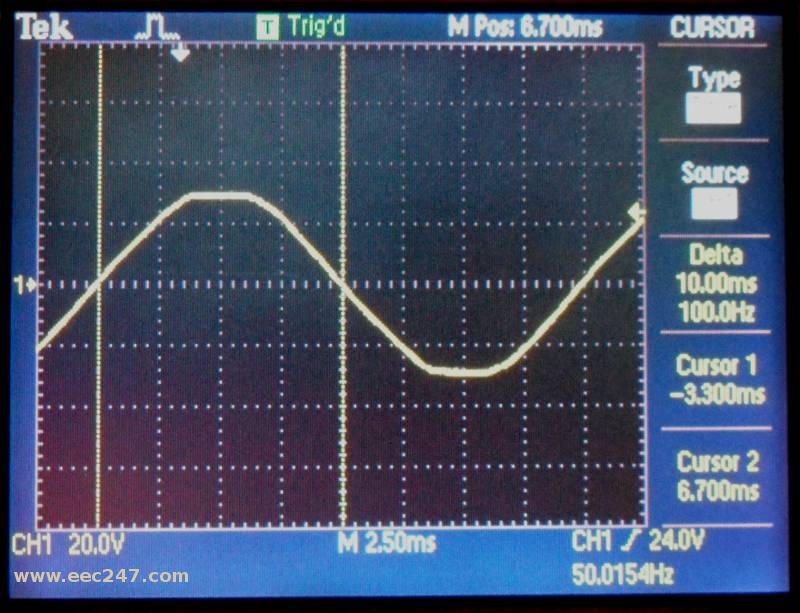 Output waveform from a conventional transformer