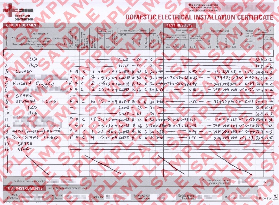 Eec247 Electrical Installation Certificate